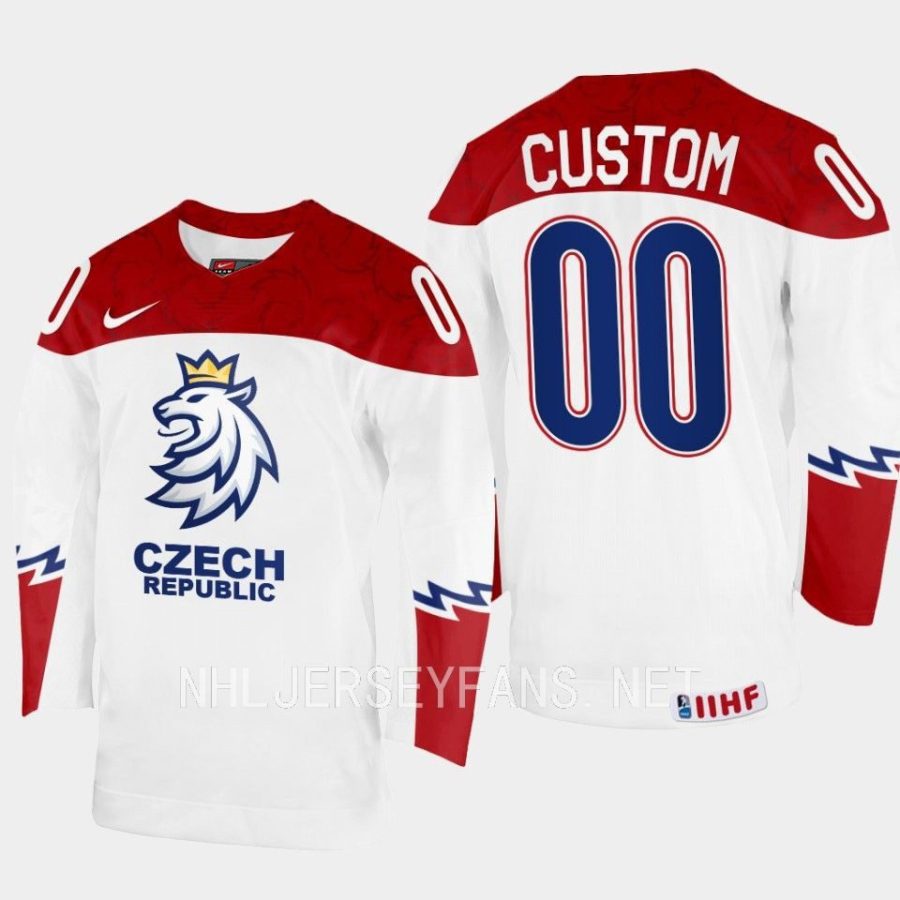 czech republic custom 2023 iihf world junior championship jersey white