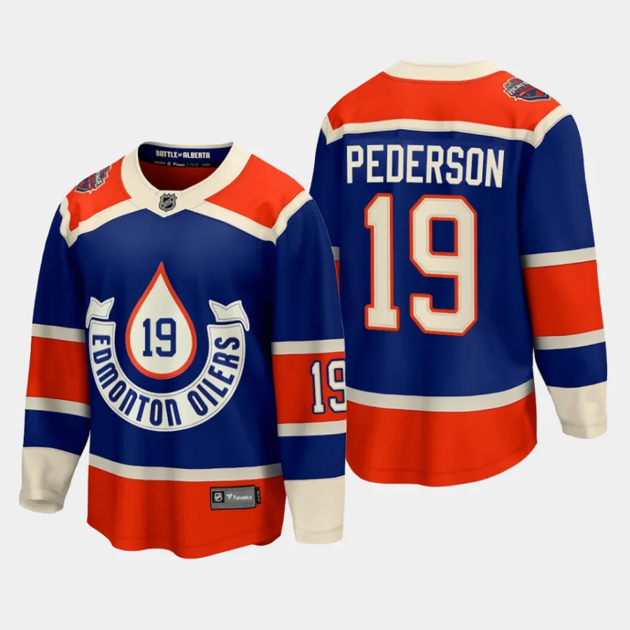 edmonton oilers lane pederson 2023 nhl heritage classic premier breakaway player jersey royal