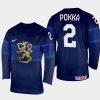 finland hockey ville pokka 2022 iihf world championship away jersey navy