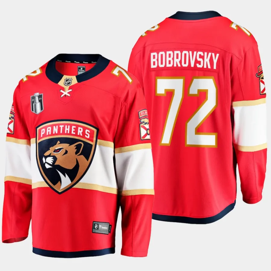 florida panthers sergei bobrovsky 2023 stanley cup final home breakaway player jersey red