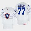 france hockey sacha treille 2022 iihf world championship home jersey white