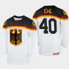 germany hockey alexander ehl 2022 iihf world championship home jersey white