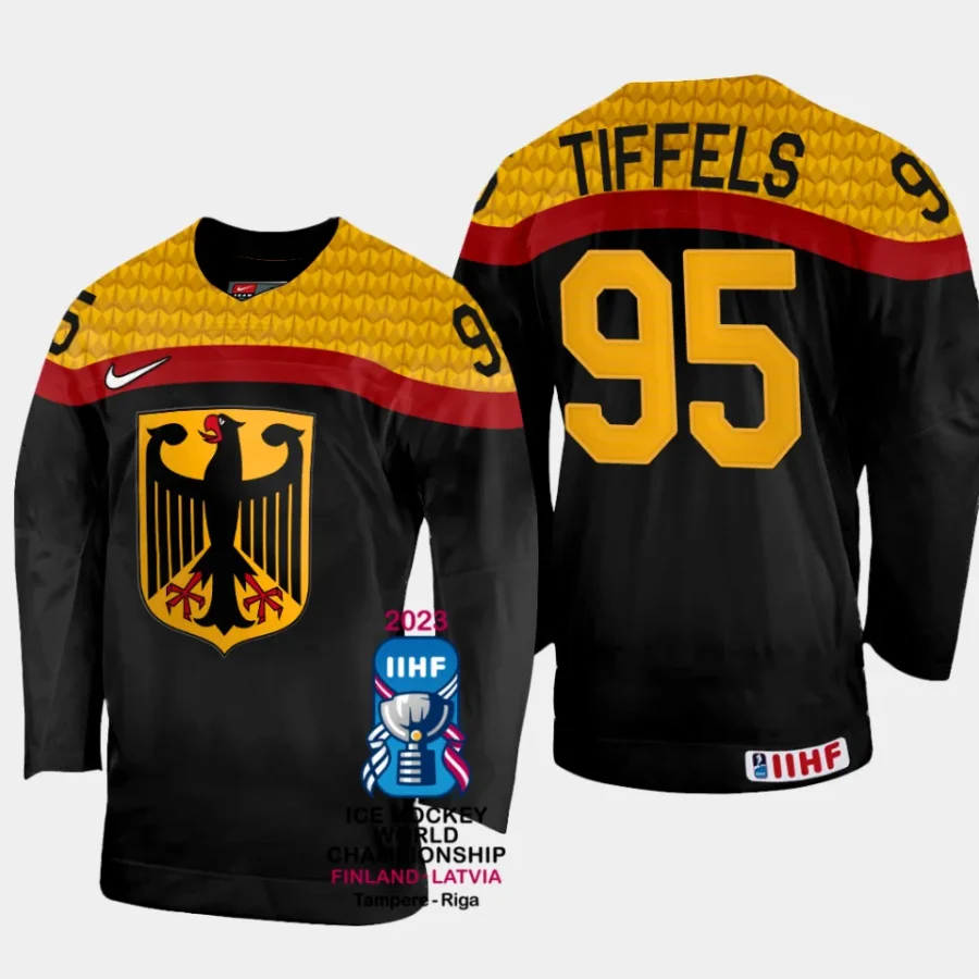 germany hockey frederik tiffels 2023 iihf world championship men away jersey black