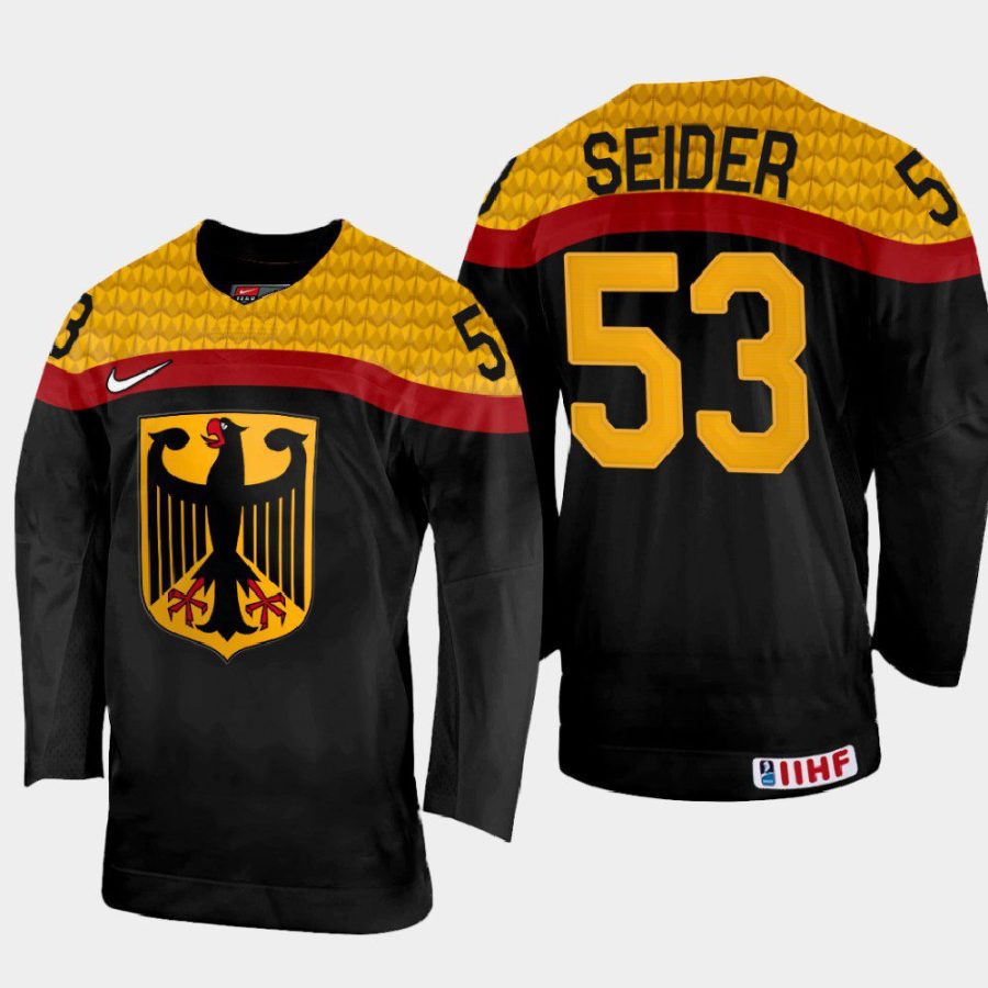 germany hockey moritz seider 2022 iihf world championship away jersey black