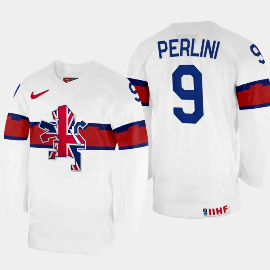 great britain brett perlini 2024 ice hockey world championship top level jersey white