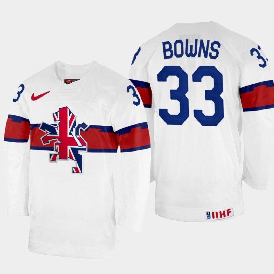 great britain hockey ben bowns 2022 iihf world championship home jersey white