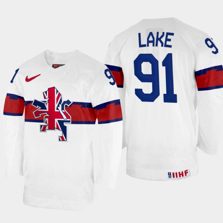 great britain hockey ben lake 2022 iihf world championship home jersey white