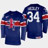 great britain hockey jordan hedley 2022 iihf world championship away jersey navy