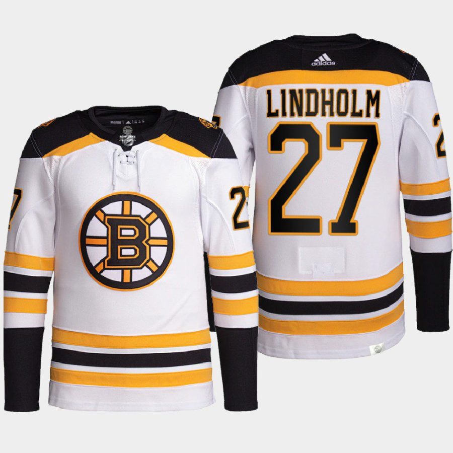 hampus lindholm bruins white away authentic primegreen jersey