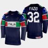 italy hockey justin fazio 2022 iihf world championship away jersey navy