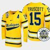 jacob truscott michigan wolverines maize 100th anniversary hockey jersey