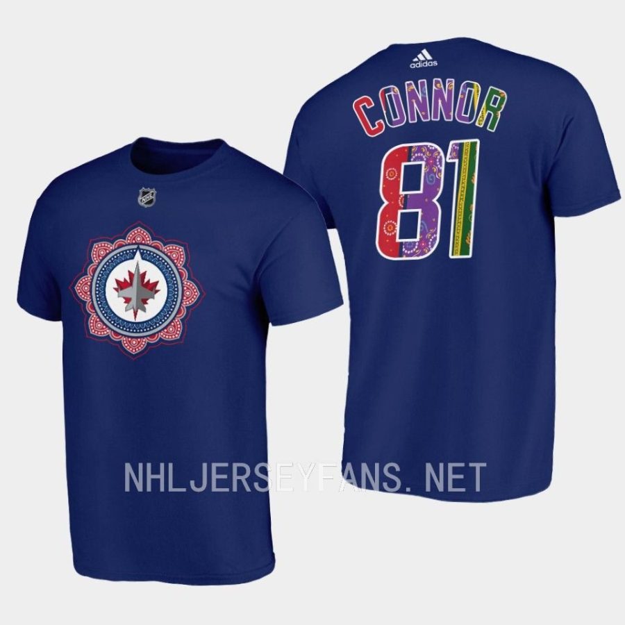 jets kyle connor navy south asian heritage night t shirt