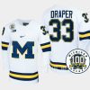 kienan draper michigan wolverines white 100th anniversary hockey jersey