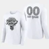 kings custom whitelong sleeve leopard print t shirt