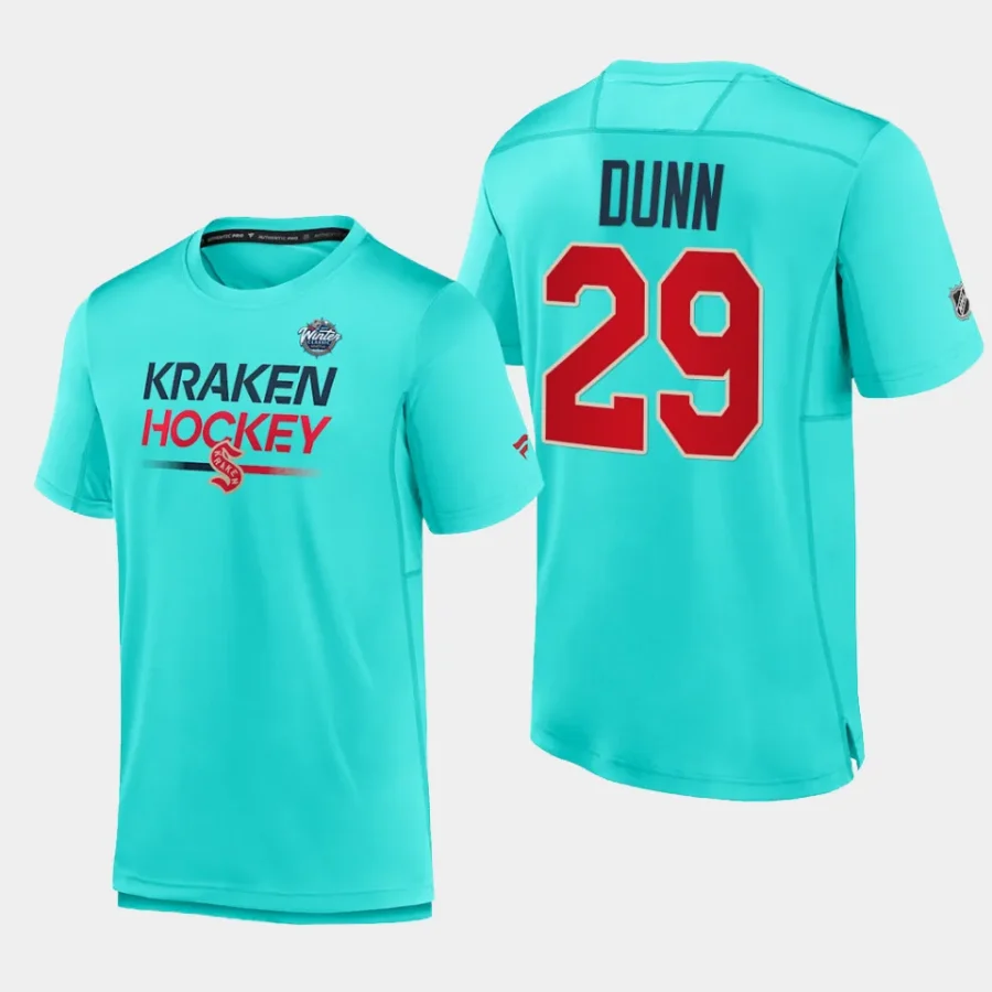 kraken vince dunn light blue 2024 nhl winter classic authentic pro tech t shirt