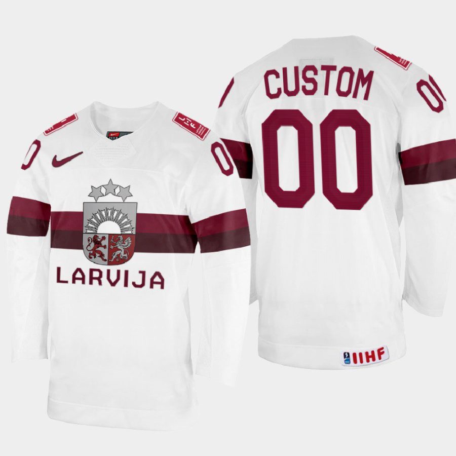 latvia hockey custom 2022 iihf world championship home jersey white