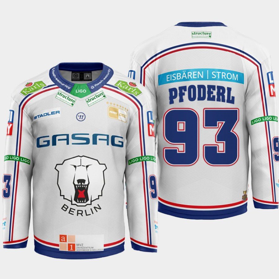 leo pfoderl eisbaren berlin white 2022away hockey jersey