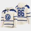 lightning nikita kucherov cream 2022 conference finals lace up sweatshirt