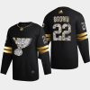 logan brown blues black 2022 stanley cup playoffs diamond edition authentic jersey