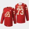 men atlanta flames tyler toffoli 2022 warm up 50th anniversary red jersey