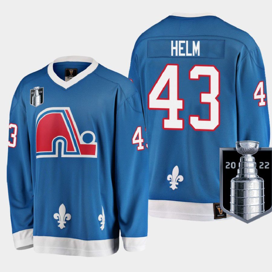 men avalanche darren helm heritage 2022 western conference champs blue jersey