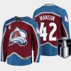 men avalanche josh manson home 2022 stanley cup finals burgundy jersey