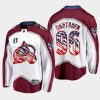 men avalanche mikko rantanen 2022 stars stripes flag 4th of july white jersey