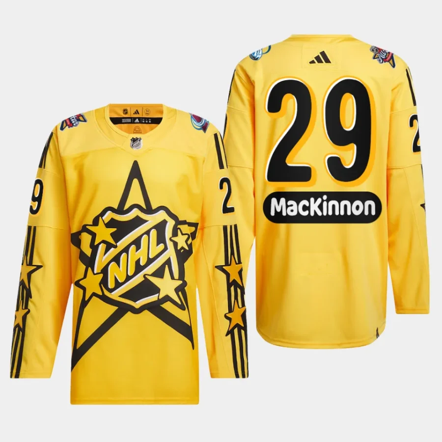 men avalanche nathan mackinnon drew house 2024 nhl all star game primegreen authentic yellow jersey