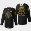 men blackhawks caleb jones warm up foundation night 2022 black jersey