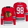 men blackhawks connor bedard authentic home 2023 nhl draft red jersey