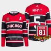 men blackhawks connor murphy reverse retro 2.0 only one 81 red jersey