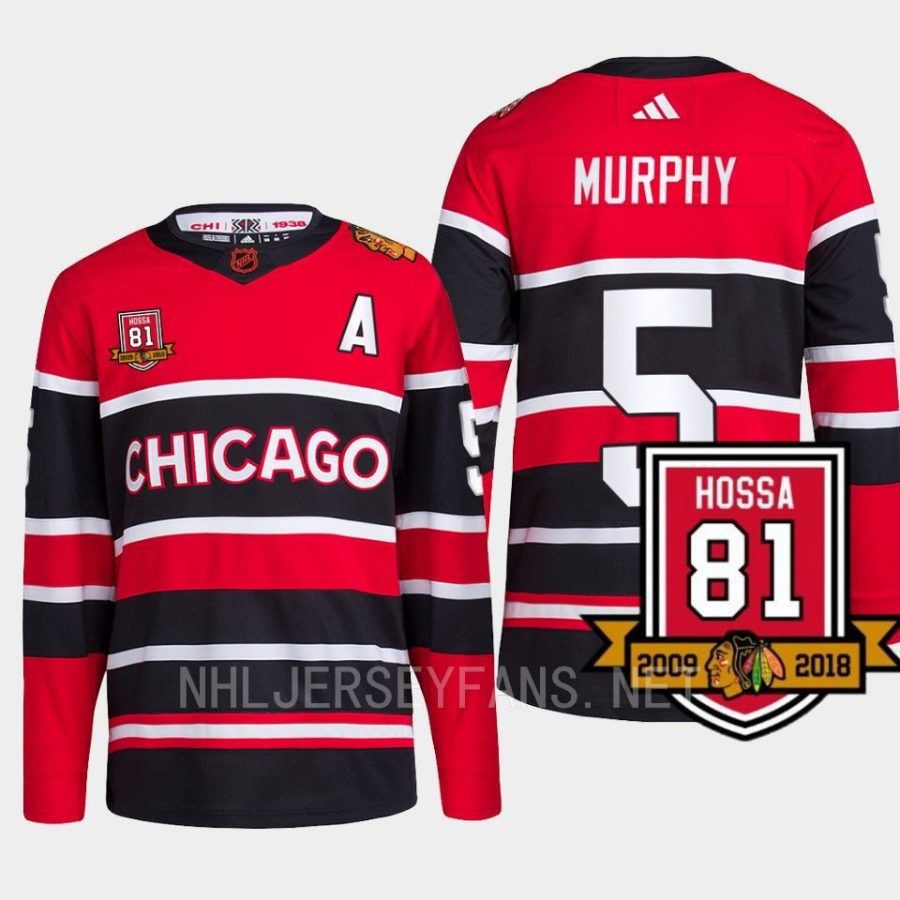 men blackhawks connor murphy reverse retro 2.0 only one 81 red jersey