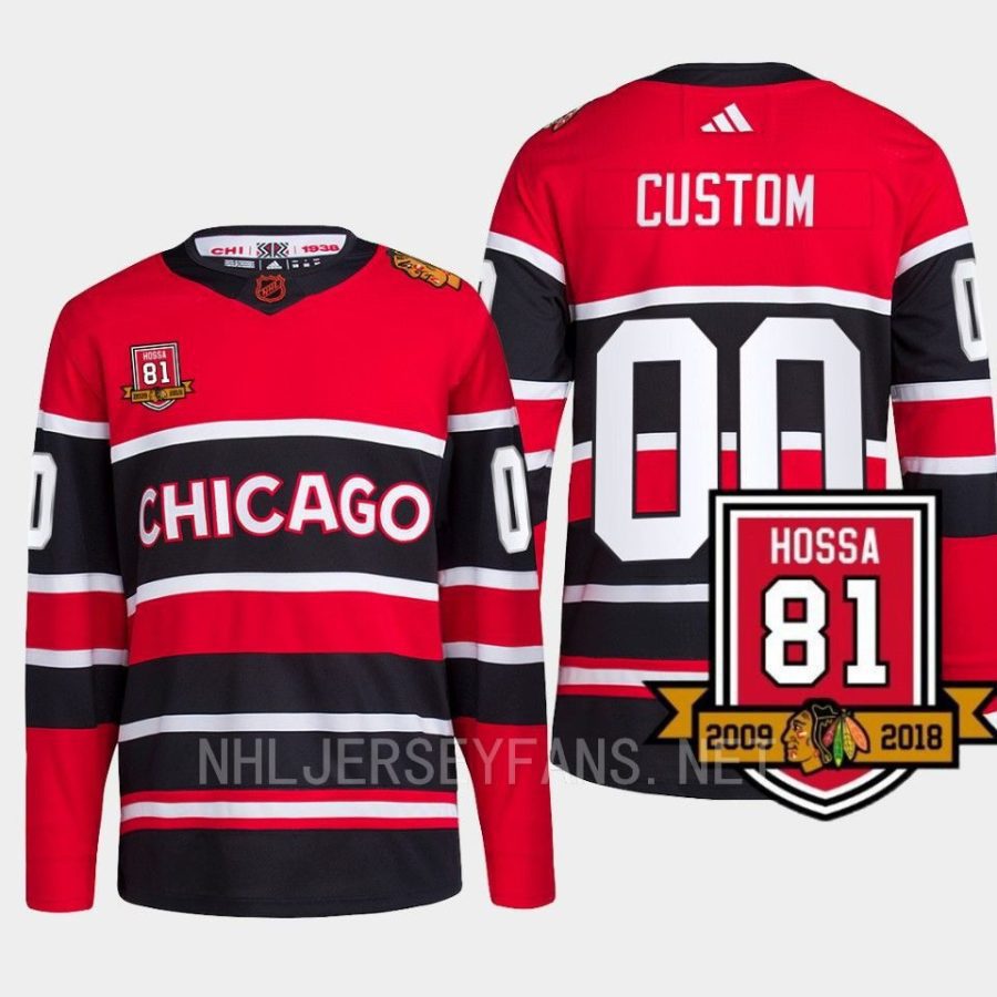 men blackhawks custom reverse retro 2.0 only one 81 red jersey