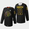 men blackhawks taylor raddysh warm up foundation night 2022 black jersey