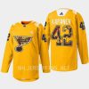 men blues kasperi kapanen 2023 warmup black history night yellow jersey