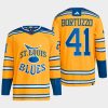 men blues robert bortuzzo 2022 authentic primegreen reverse retro 2.0 yellow jersey