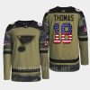 men blues robert thomas warmup veterans day 2022 camo jersey