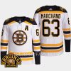 men bruins brad marchand 2023 24 authentic pro 100th centennial white jersey