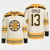 men bruins charlie coyle 2023 24 primegreen 100th anniversary authentic player cream jersey