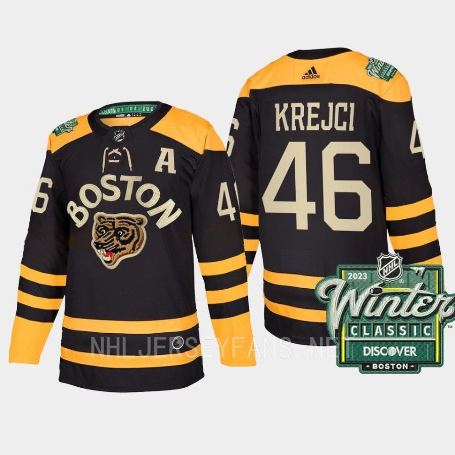 men bruins david krejci authentic 2023 winter classic black jersey