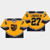 men bruins hampus lindholm replica throwback gold jersey