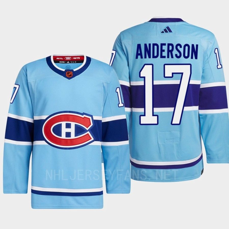 men canadiens josh anderson 2022 authentic primegreen reverse retro 2.0 blue jersey