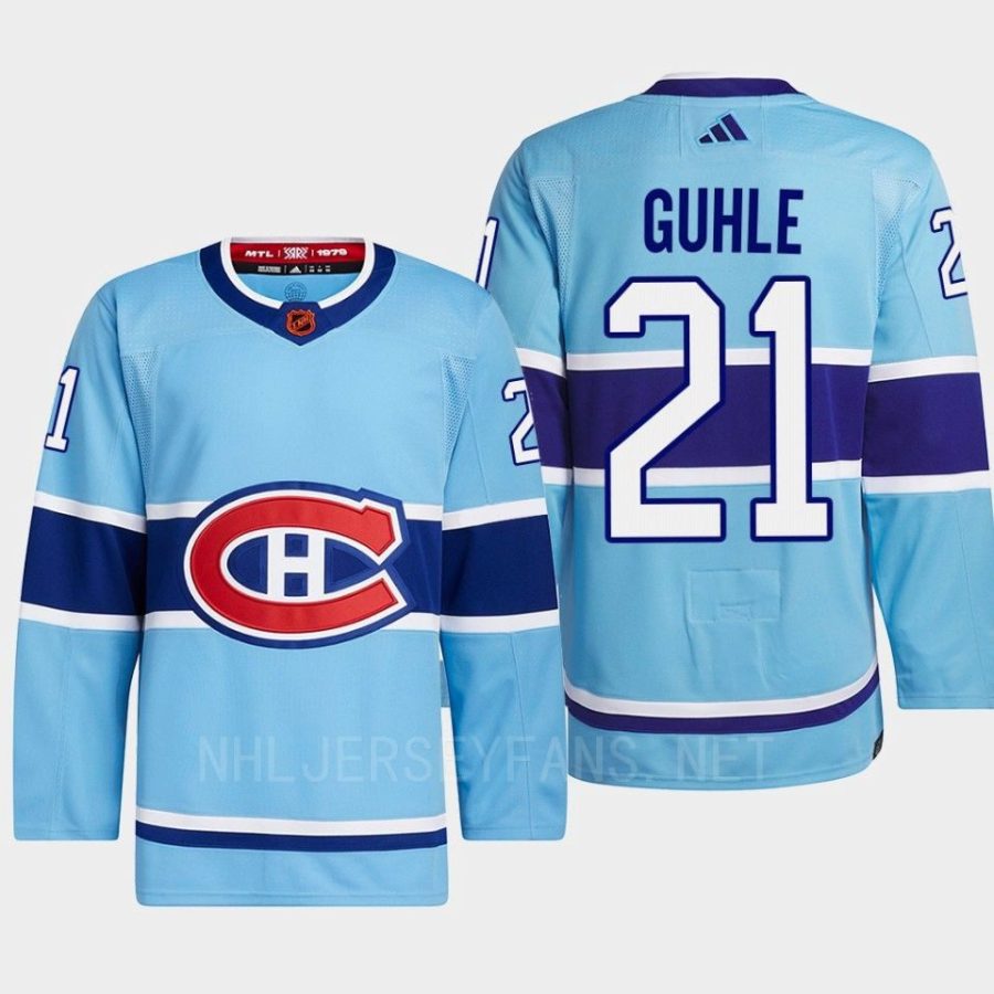 men canadiens kaiden guhle 2022 authentic primegreen reverse retro 2.0 blue jersey