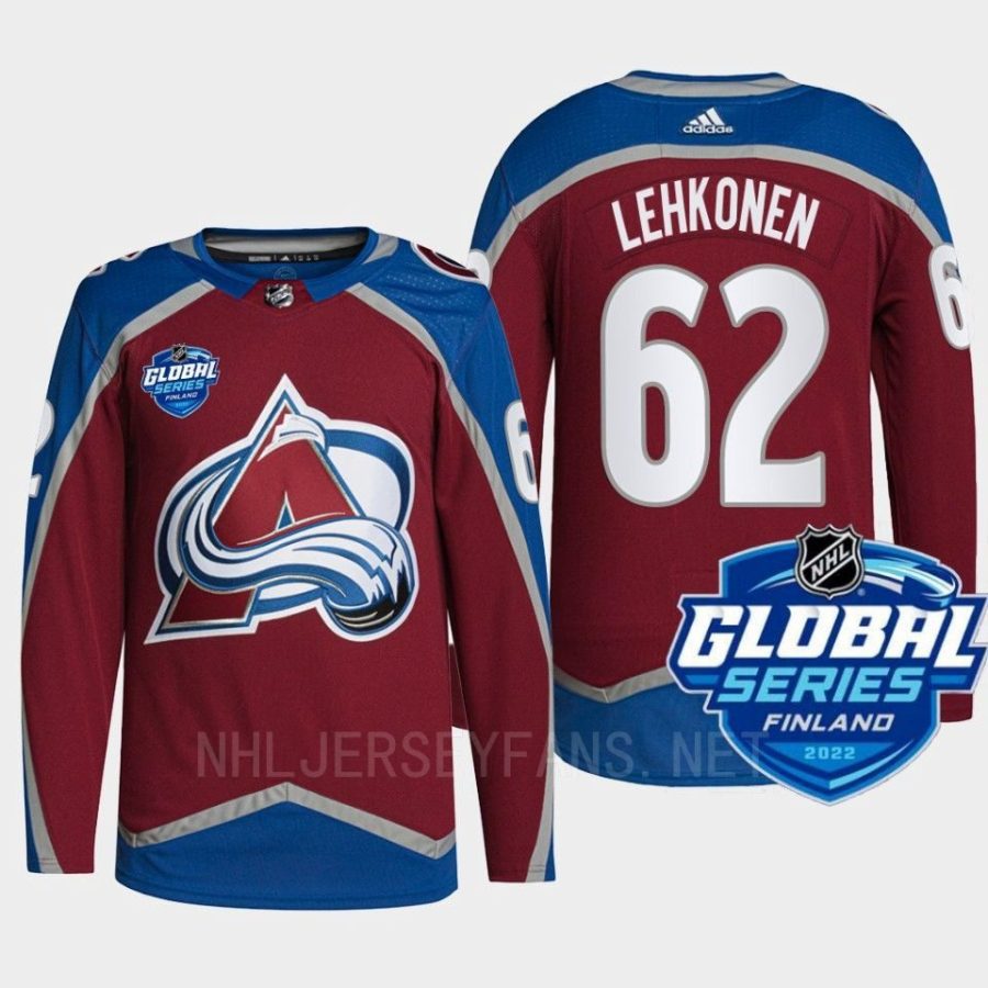 men canucks artturi lehkonen authentic 2022 nhl global series burgundy jersey