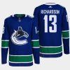 men canucks brad richardson 2022 primegreen authentic pro home blue jersey