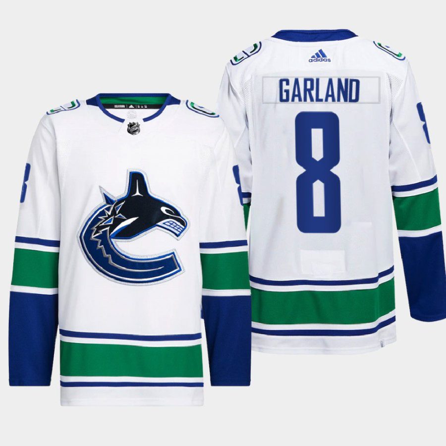 men canucks conor garland 2022 primegreen authentic pro away white jersey