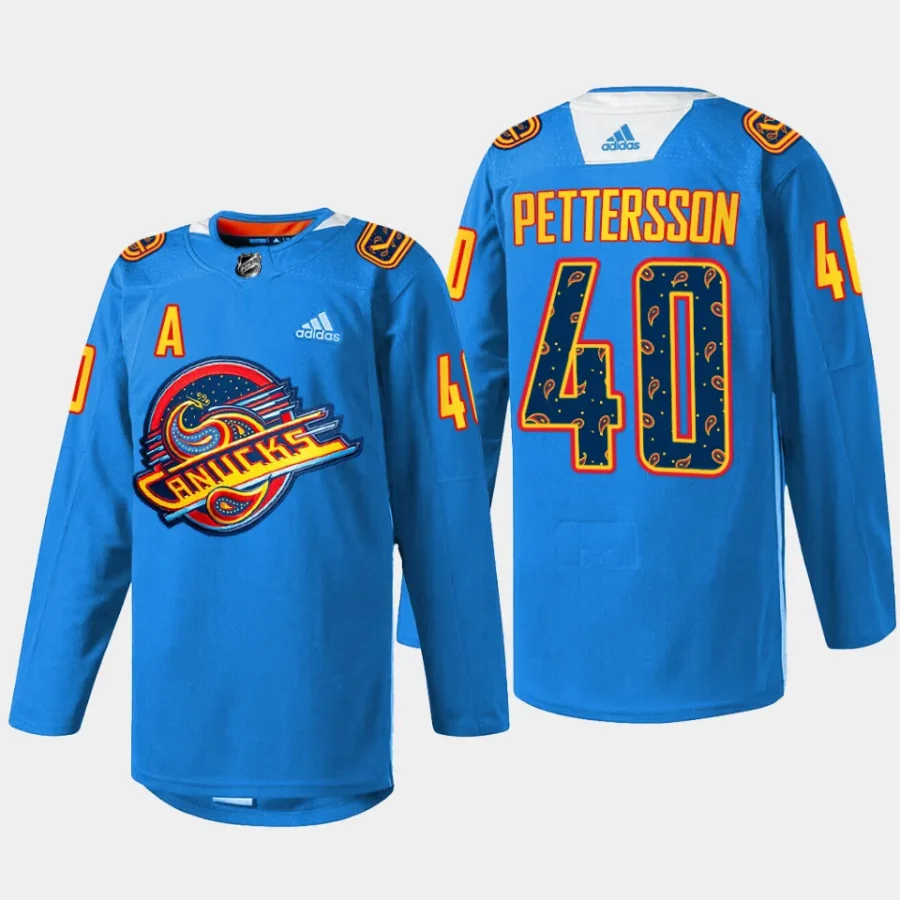 men canucks elias pettersson special edition 2023 diwali night blue jersey