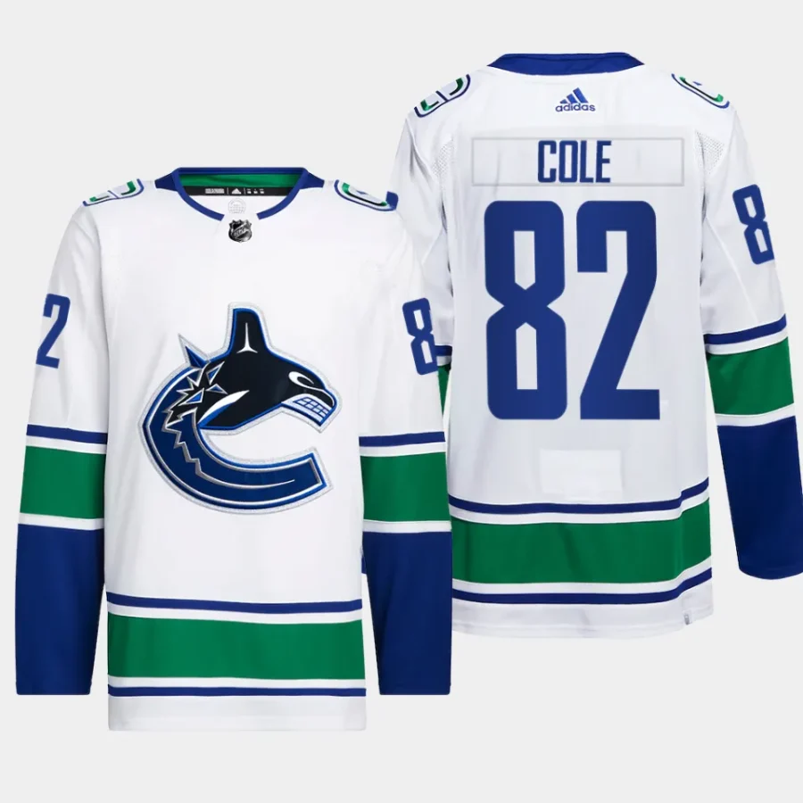 men canucks ian cole authentic pro away primegreen white jersey