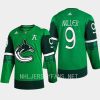 men canucks j.t. miller 2023 st. patricks day primegreen authentic jersey green