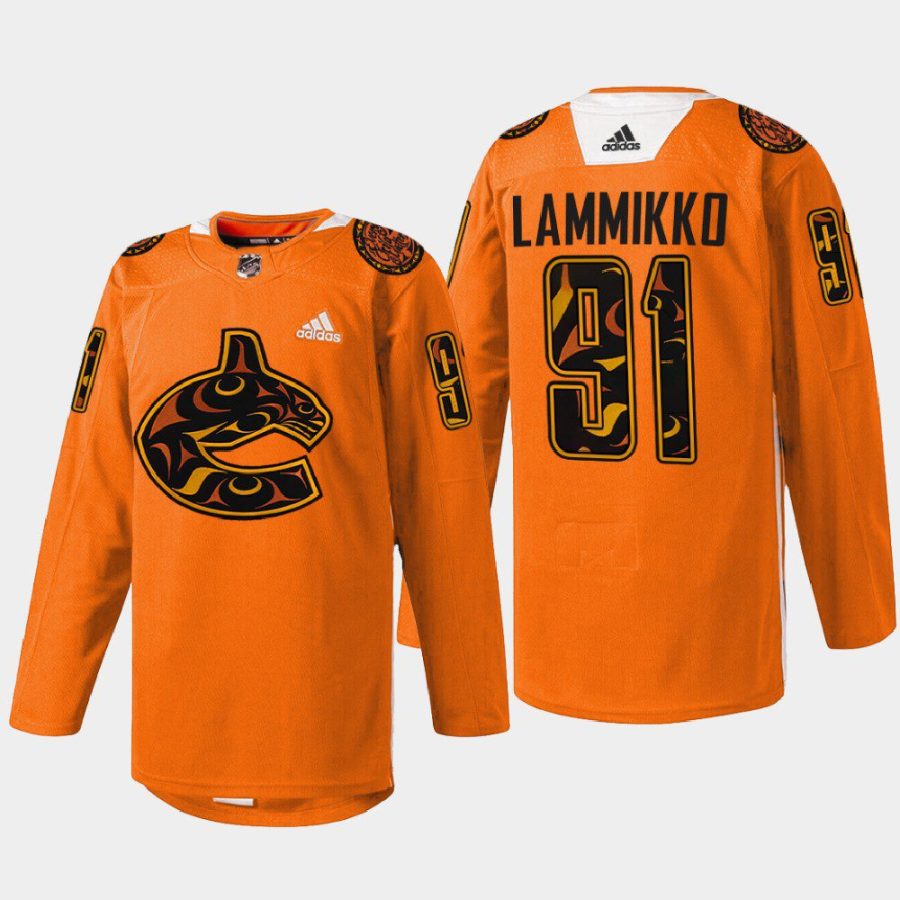 men canucks juho lammikko every child matters 2022 first nations night orange jersey